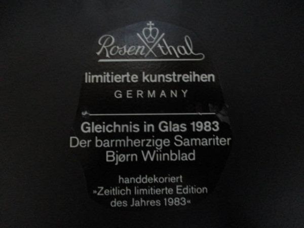 ◆ローゼンタール 皿◆ヴィヨルン・ウィンブラッド 限定 1983年 ガラスの写し絵 約30×31㎝ プレート Rosen thal Bjorn Wiinblad♪2f-20409_画像8