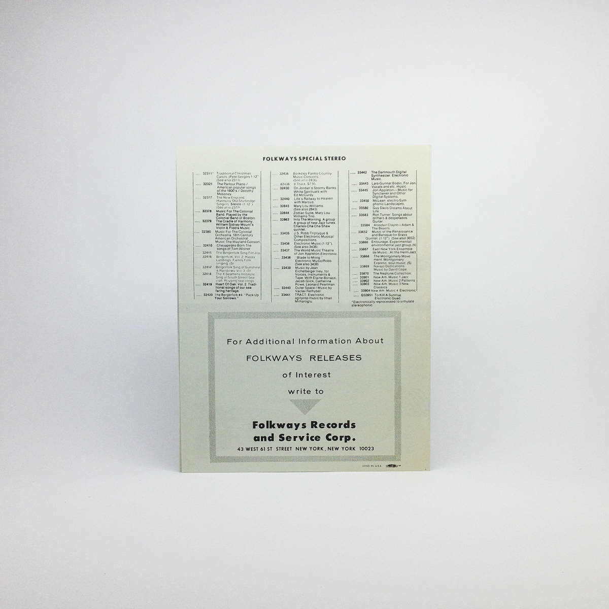 [LP] '79米Orig / Priscilla McLean & Barton McLean / Electro-Symphonic Landscapes / Booklet付き / Folkways / FTS 33450_画像3