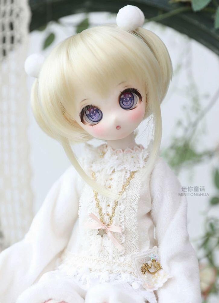ウィッグ BJD 人形 1/4 かつら ゴールド ツインテール ドール