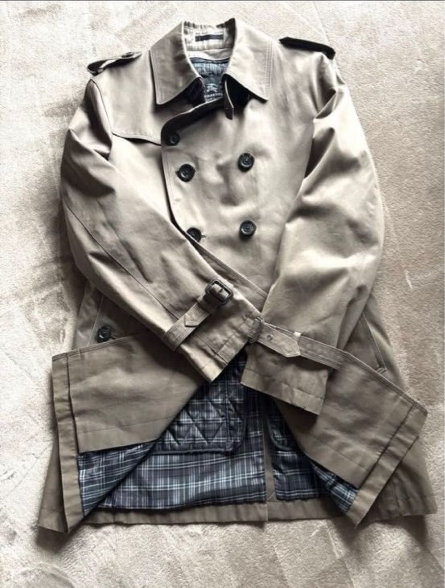 バーバリー ブラックレーベル トレンチコート 中綿ライナー付き ダブル バーバリー ブラックレーベル トレンチコート 中綿ライナー付き ダブル