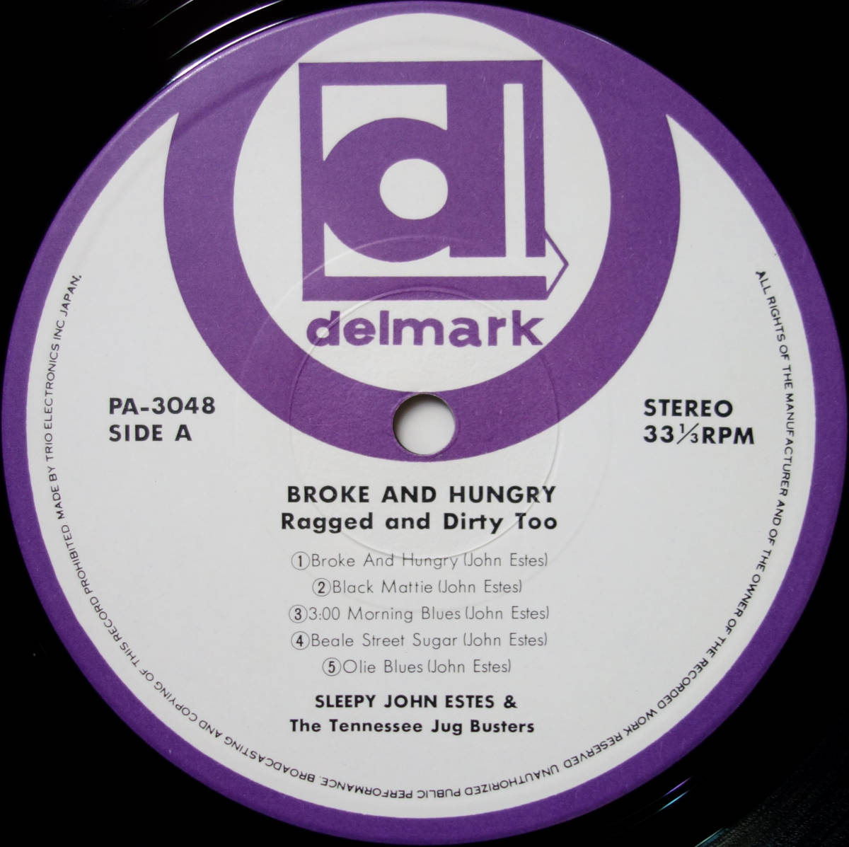 ◆SLEEPY JOHN ESTES/BROKE AND HUNGRY (JPN LP) -Mike Bloomfield. Delmark_画像2