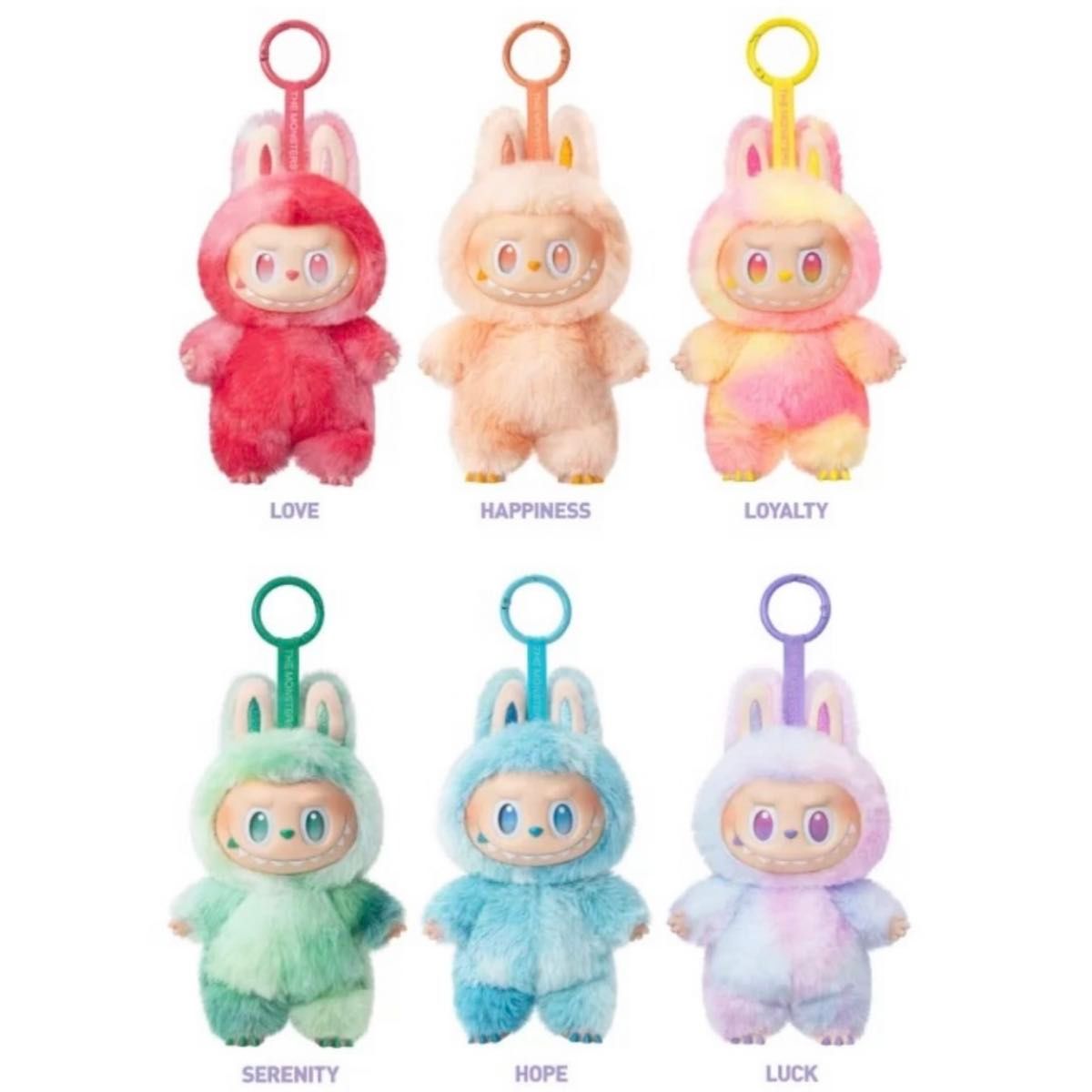 ラブブ ぬいぐるみキーホルダー 未開封マカロン＆エナジー各ピース2個セット 正規品新品未開封 ラブブ マカロン＆エナジー ぬいぐるみキーホルダー