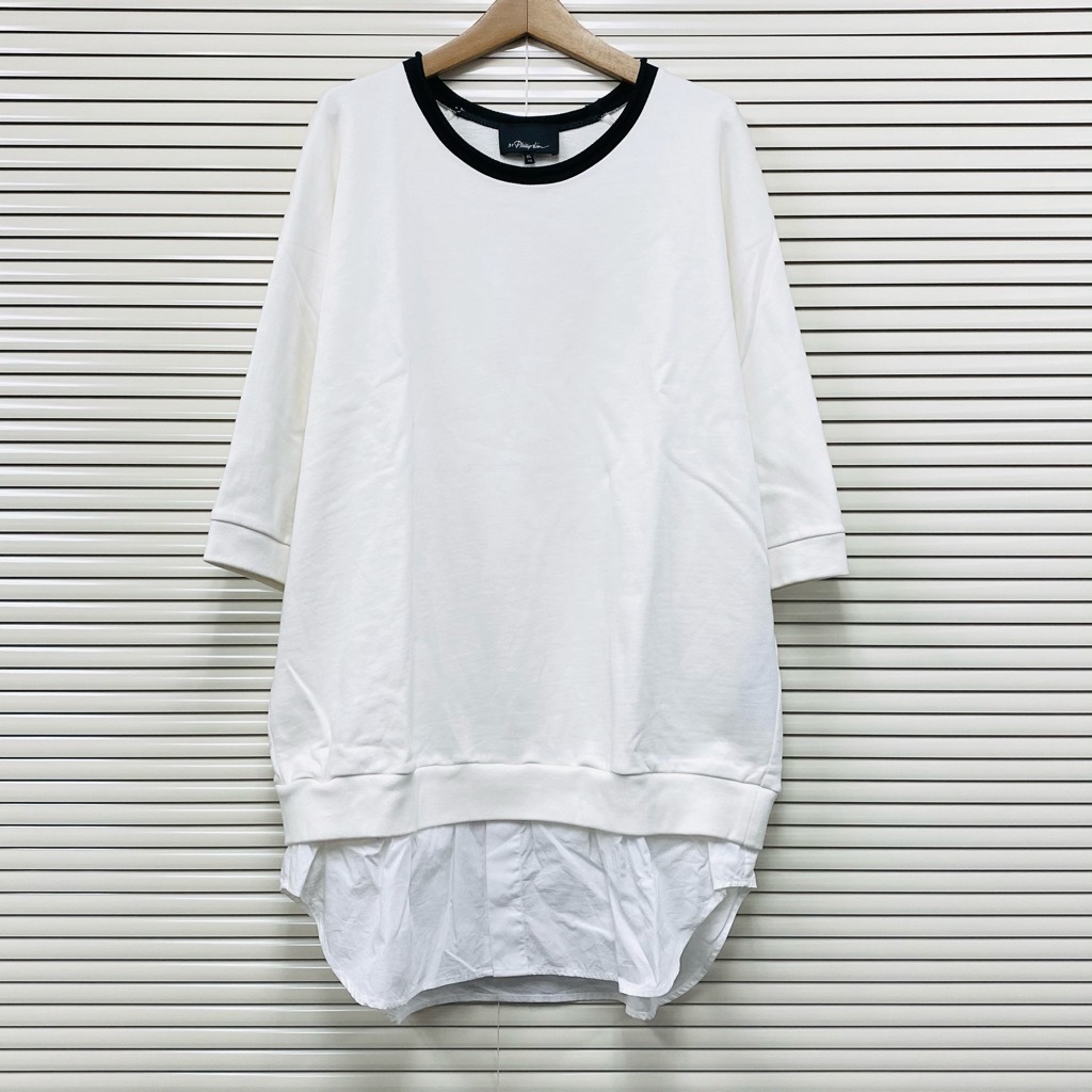 【美品】3.1 Phillip Lim レイヤートップ ホワイト XL 国内正規 / フィリップリム シャツ Tシャツ スウェットシャツ_画像1