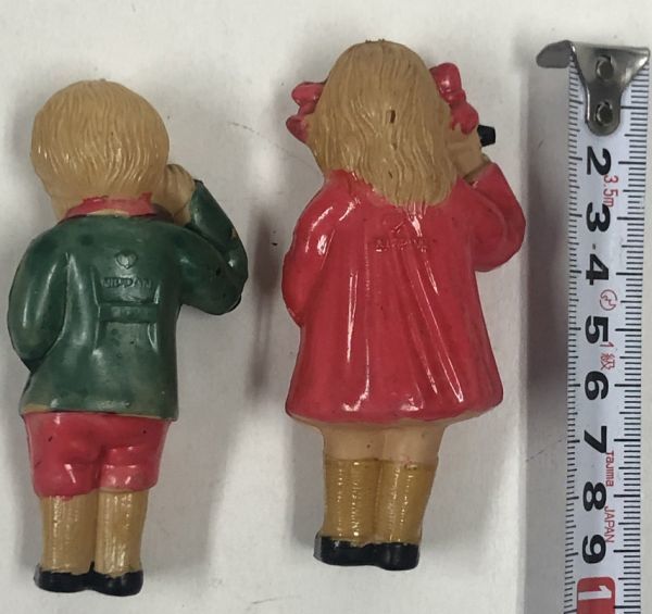 電話をする少年少女 セット セルロイド 人形 レトロ アンティーク 戦前-