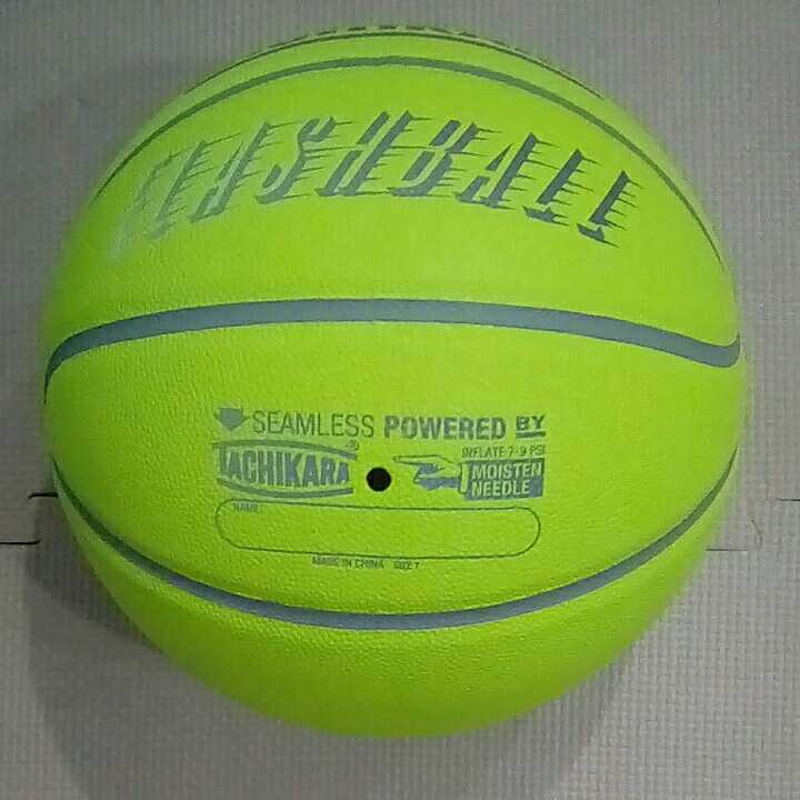 新品未使用「TACHIKARA FLASHBALL ネオンイエロー -REFLECTIVE-」反射仕様 バスケットボール 7号 人工皮革 タチカラ  フラッシュボール