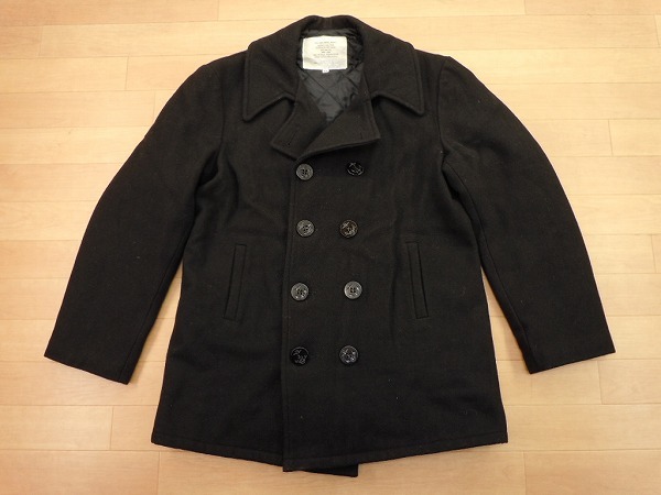 USA made 10 button pea coat 40* black black old clothes * the US armed forces .. interval for *e