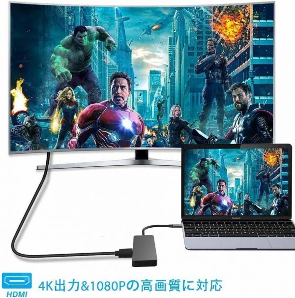 2019最新版 USB C ハブ　7ポート USB Type C ハブ　PD充電対応 超スリム USB C　4K HDMI出力 USB3.0 ハブ　SD/Micro SD カードリーダ_画像3