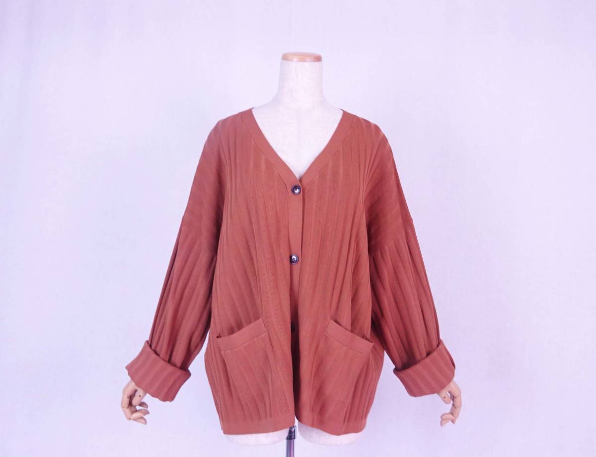  autumn color! TOTEMEto-temVINCIRIB cardigan Drop shoulder Camel Brown almost new goods \\38500