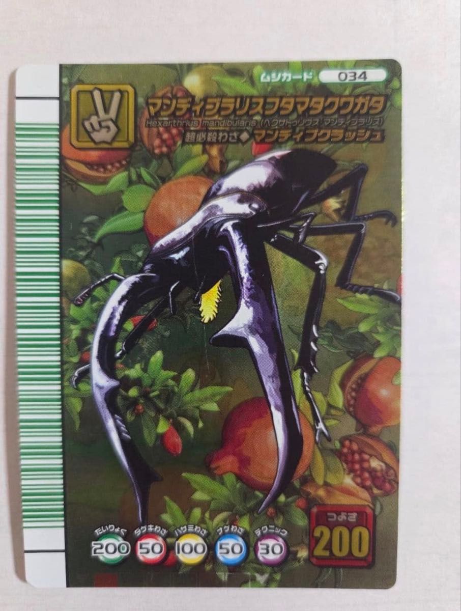 ムシキング マンディブラリスフタマタクワガタ 5周年 緑バーコード