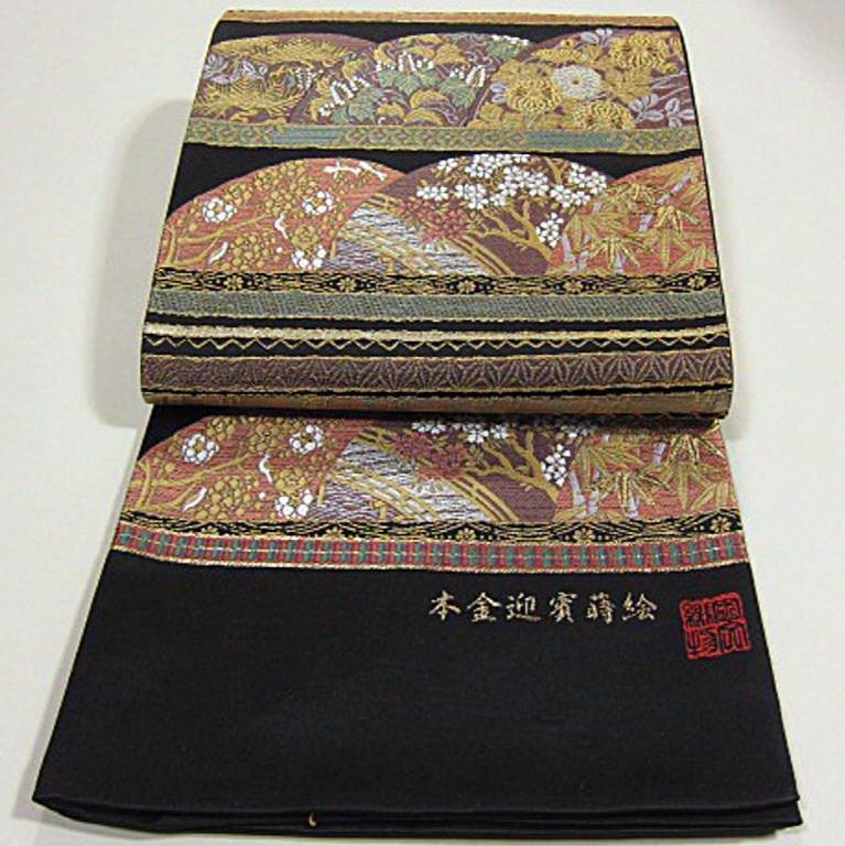西陣織六通柄袋帯 本金迎賓蒔絵【綿芯仕立付】岡文織物 業界最大規模
