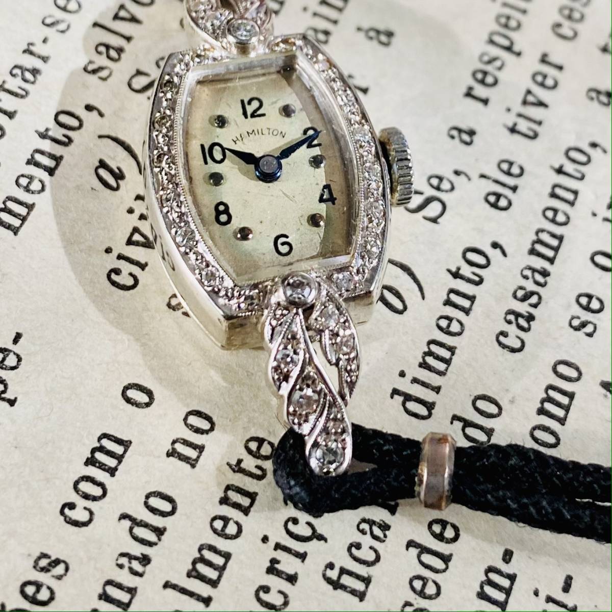 ふるさと納税 1950年代 14K ハミルトン】16ダイヤモンド 【高級腕時計