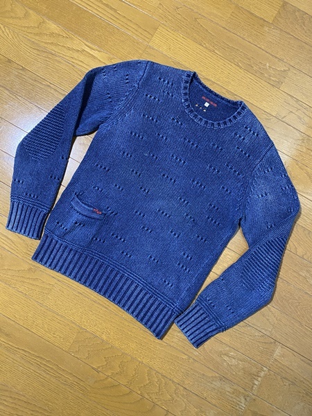 美品 【BLUE BLUE】インディゴ プルオーバー コットンニットセーター 2 ブルーブルー ハリウッドランチマーケット 700036-207 KC1178 美品 【BLUE BLUE】インディゴ プルオーバー コットンニットセーター 2 ブルーブルー ハリウッドランチマーケット 700036-207 KC1178