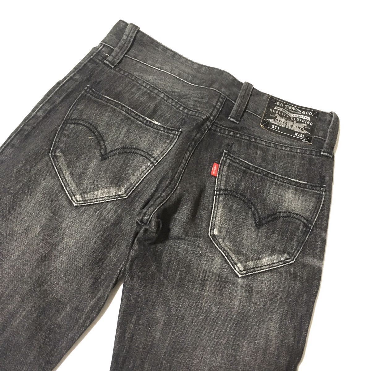 ★☆W29inch=73.66cm☆★Levi's511(KS511-0001) Black Packege ★☆Monotone Color&Metalic Ornaments☆★_画像4