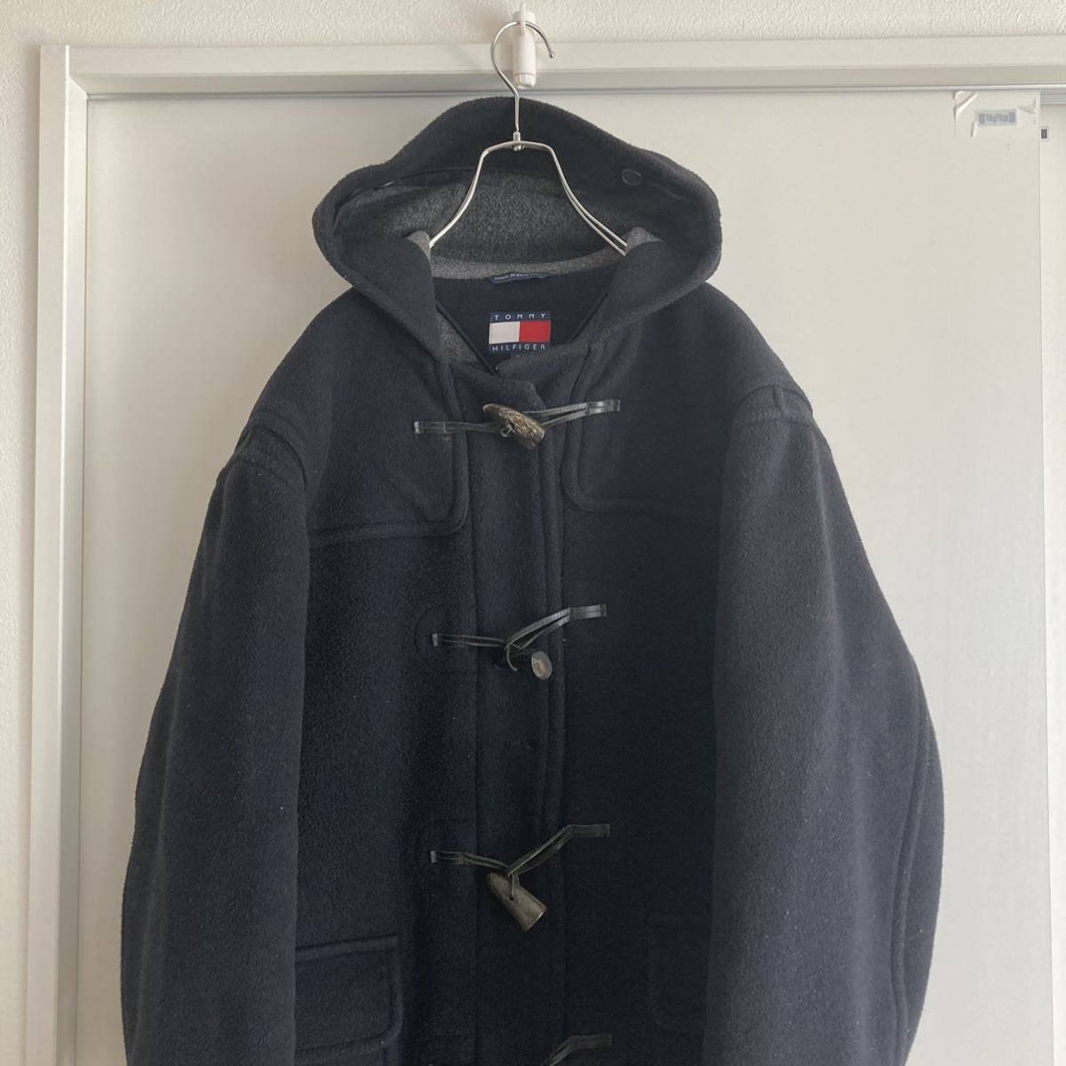 【レア】90s TOMMY HILFIGER トミー ヒルフィガー ダッフルコート 裏地ボーダー フラッグタグ ビンテージ_画像6