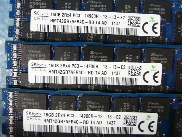 1JGO //16GB 12枚セット計192GB DDR3-1866 PC3-14900R Registered RDIMM 2Rx4 HMT42GR7AFR4C-RD(712383-081)//HP ProLiant DL380p Gen8取外_画像2