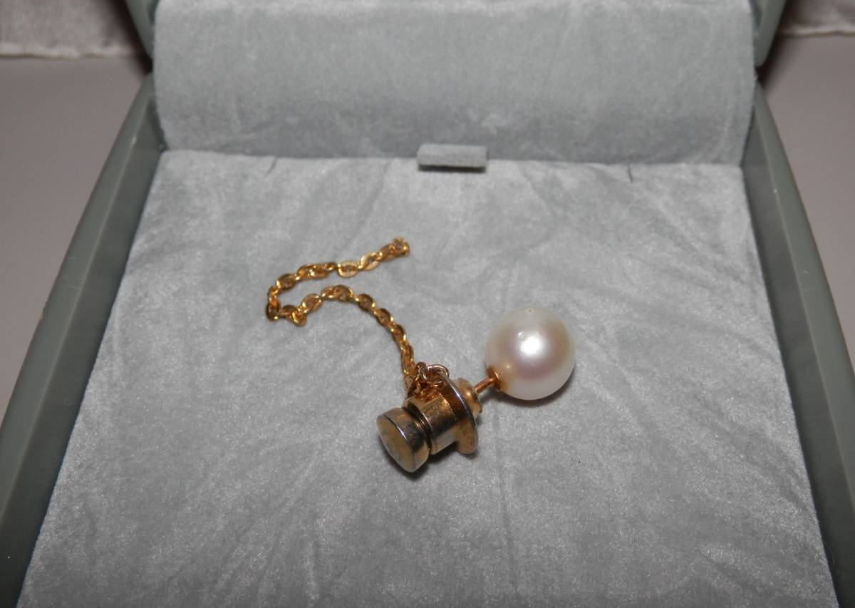 即決、在庫整理…大粒の真珠、Ｋ１８、キャッチャー一部欠損でお安く、セミアンティーク！_画像5