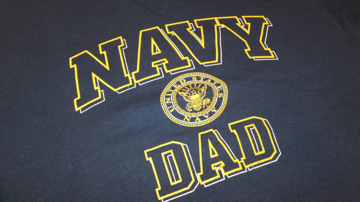 【US NAVY】米海軍オリジナルトレーナーUNITED STATES NAVY サイズS USNコットン50% ポリエステル50%紺色　NAVY DAD_米海軍のオフィシャル物です。