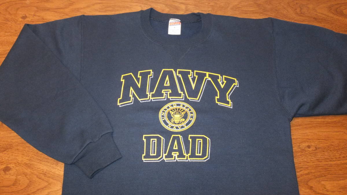 【US NAVY】米海軍オリジナルトレーナーUNITED STATES NAVY サイズS USNコットン50% ポリエステル50%紺色　NAVY DAD_米海軍基地内で販売のオフィシャル物です。