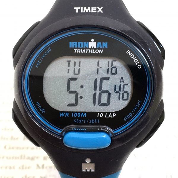 ★TIMEX IRONMAN TRIATHLON 多機能 腕時計★ タイメックス アイアンマン トライアスロン 10LAP アラーム クロノ タイマー 稼動品 F2786_画像4