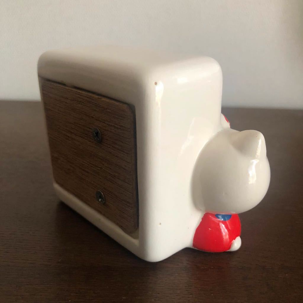  rare * Hello Kitty *1976 year that time thing ceramics mascot attaching manually operated music box made in Japan antique Showa Retro old Sanrio Logo Sanrio 