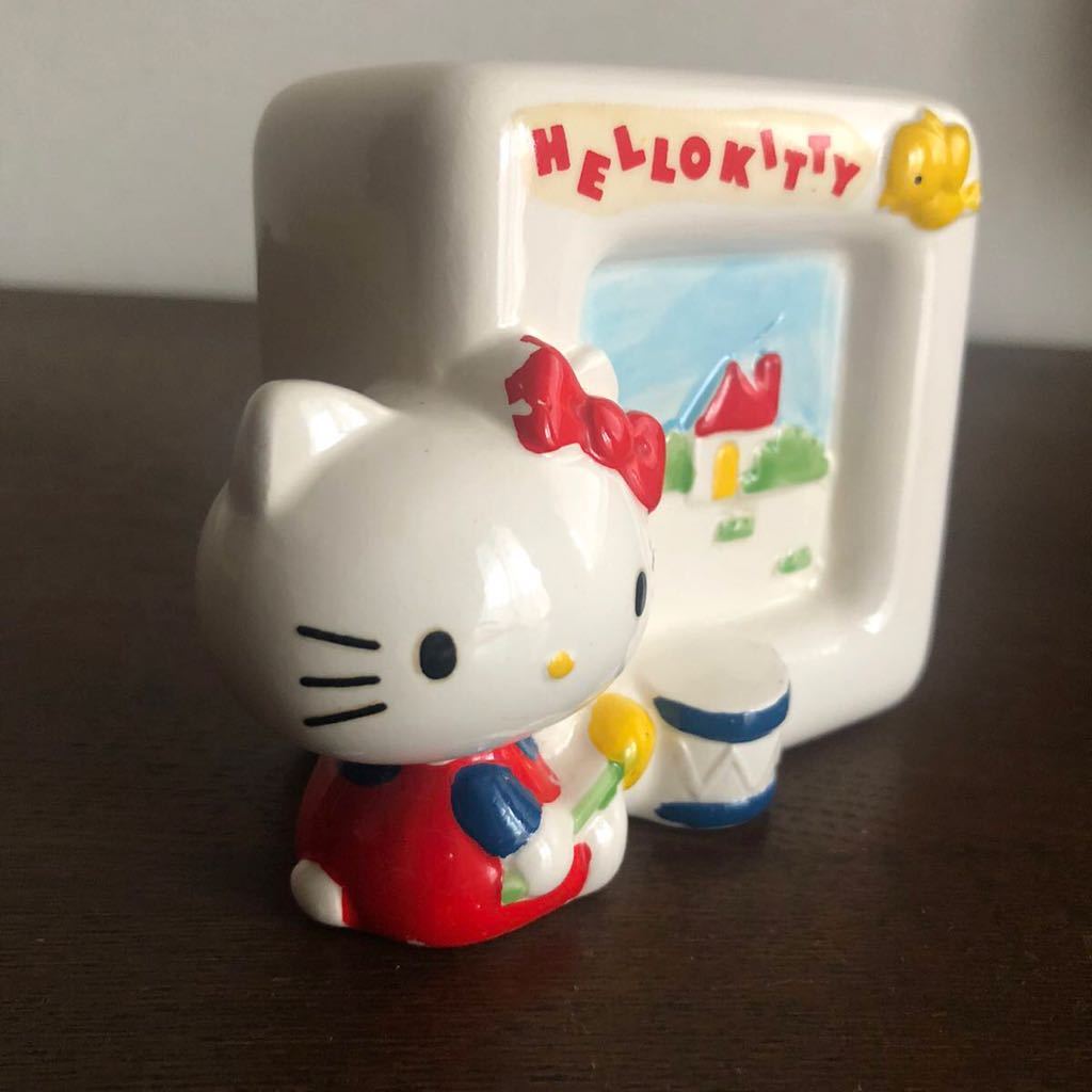  rare * Hello Kitty *1976 year that time thing ceramics mascot attaching manually operated music box made in Japan antique Showa Retro old Sanrio Logo Sanrio 