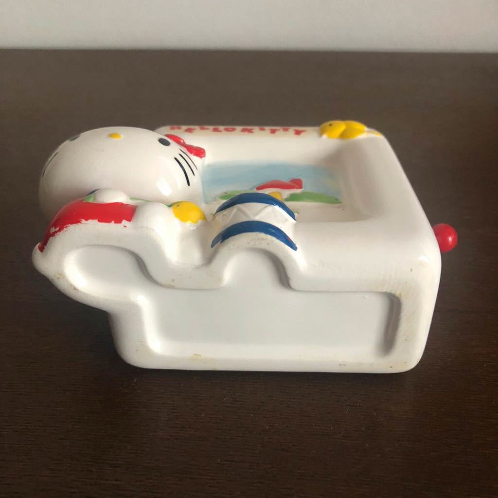  rare * Hello Kitty *1976 year that time thing ceramics mascot attaching manually operated music box made in Japan antique Showa Retro old Sanrio Logo Sanrio 