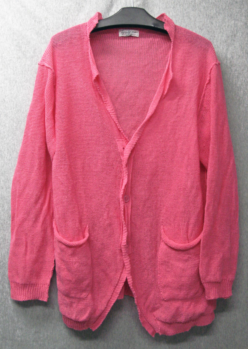 ヨウジヤマモト プールオム ＊ 網 ニット ジャケット （ カーディガン セーター Yohji Yamamoto pour Homme Knit Jacket Cardigan Pink 3