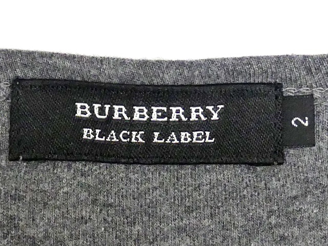  быстрое решение *BURBERRY BLACK LABEL* мужской M длинный футболка Burberry Black Label 2 серый noba проверка три . association стандартный Night вышивка 