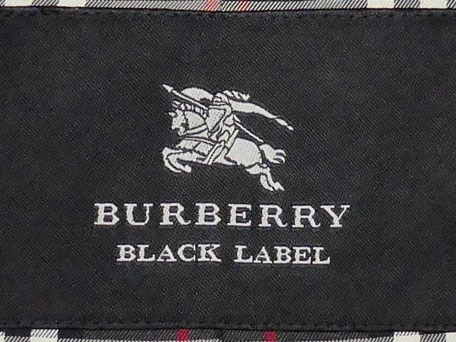 即決★BURBERRY BLACK LABEL★メンズL 廃版 ステンカラーコート バーバリーブラックレーベル 黒 ノバチェック カシミヤ混 ロングコート_画像10