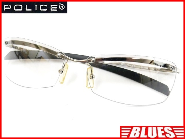 高評価のクリスマスプレゼント サングラス 即決 Police サングラス ポリス ベッカムモデル ケース付き アイウェア スクエア 眼鏡 メガネ