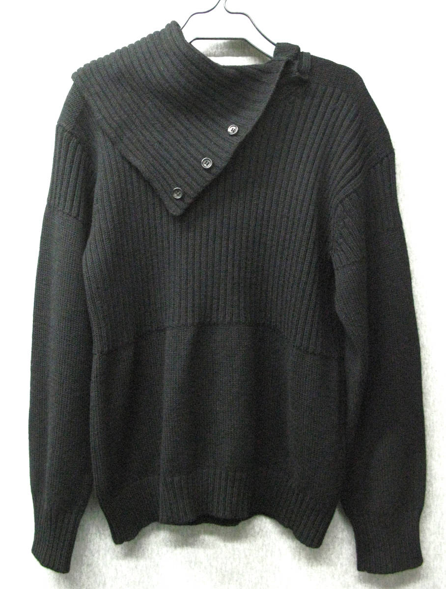 ワイズ ヨウジヤマモト ： 初期 旧タグ 変形襟 厚手 ニット （ セーター （株）ワイズ Yohji Yamamoto Y's Femme Vintage Knit Sweater_画像1