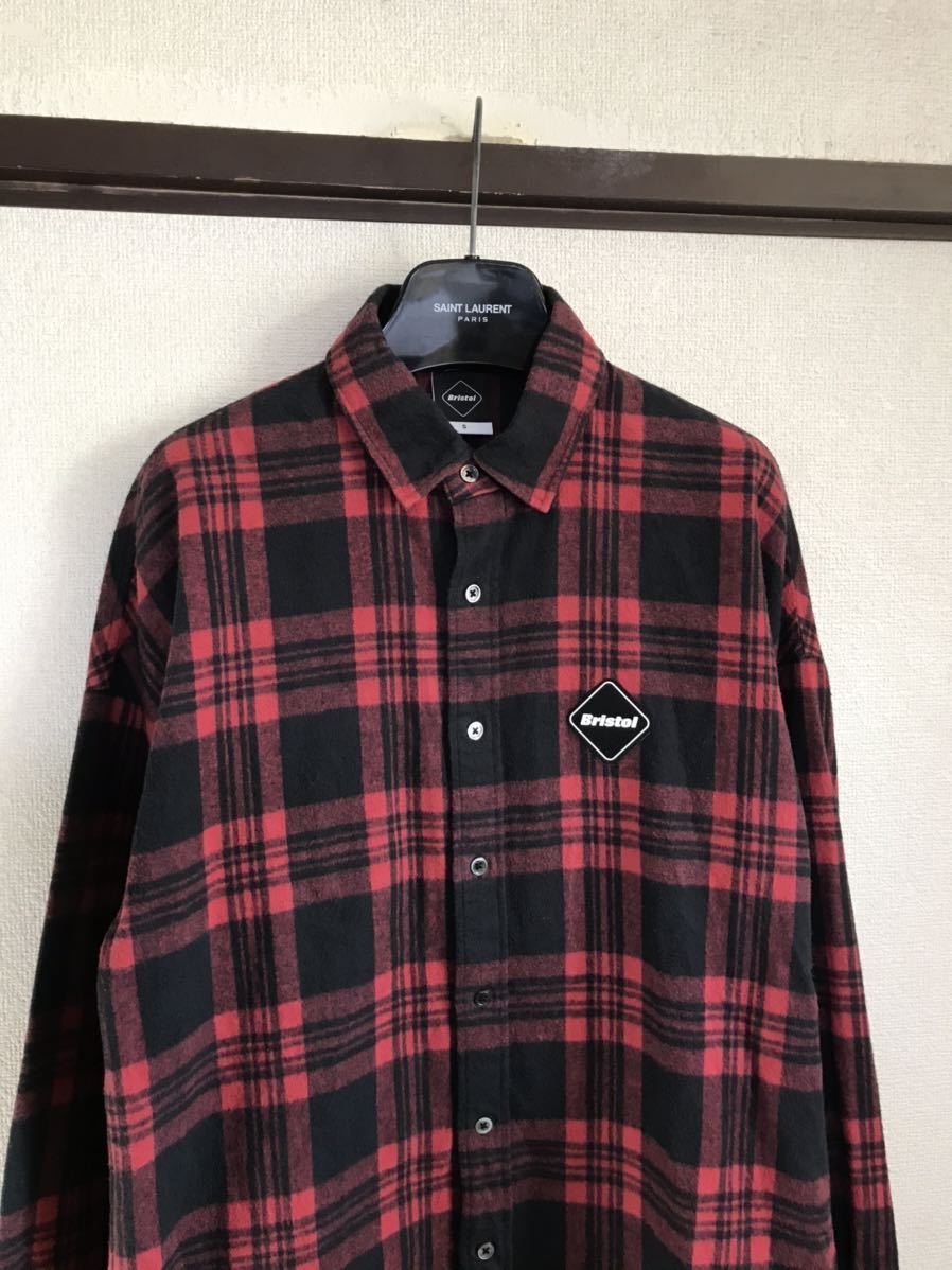 【良品】 FCRB f.c real bristol エフシーレアルブリストル SOPHNET ソフネット ARCH STAR FLANNEL CHECK SHIRTS チェックシャツ 長袖 RED_画像5