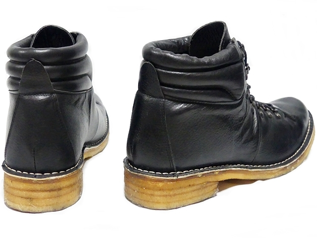 即決★lavorazione Gentile Collezione Uomo★レザーレースアップブーツ ラバーソール ジェンティーレ 美品 本革 ブラック 黒 革靴 本皮