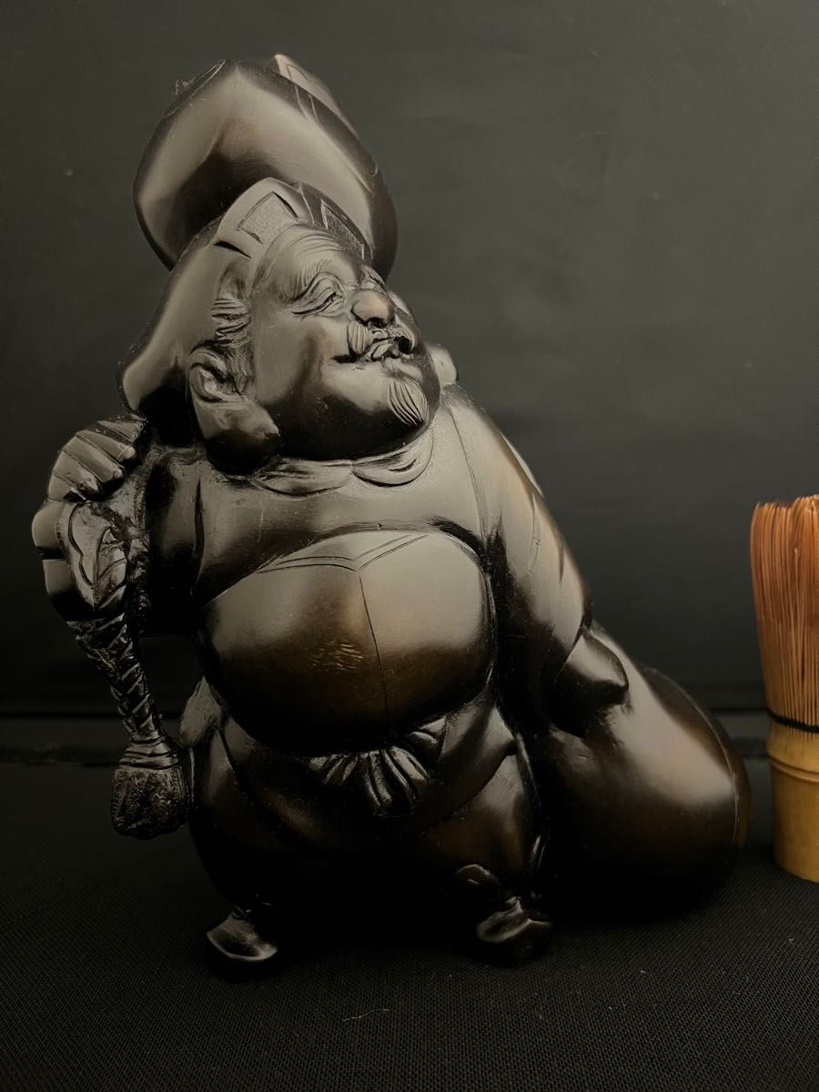 大黒天 七福神 銅製 彫刻 金運 財運　置物 開運 風水 骨董　アンティーク　② 大黒天 七福神 銅製 ブロンズ 仏像 彫刻 金運 財運 置物 開運 風水
