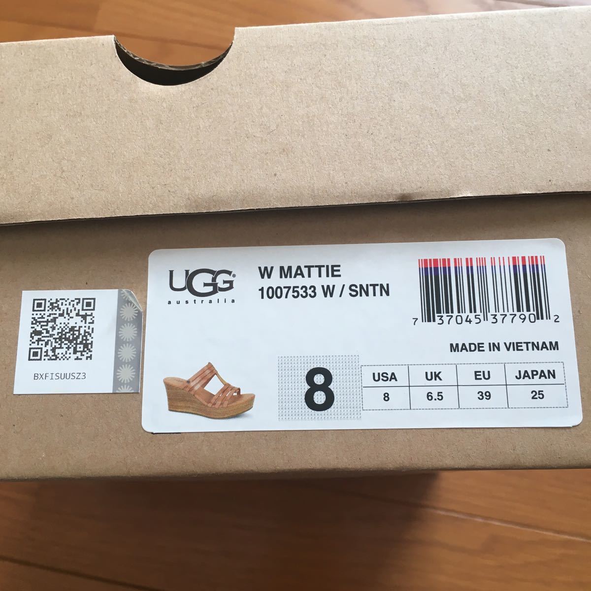 【新品即決】UGGウェッジソールサンダル25cmベージュUS8アグオーストラリアナチュラル厚底サンダルリゾート正規店正規品_画像7