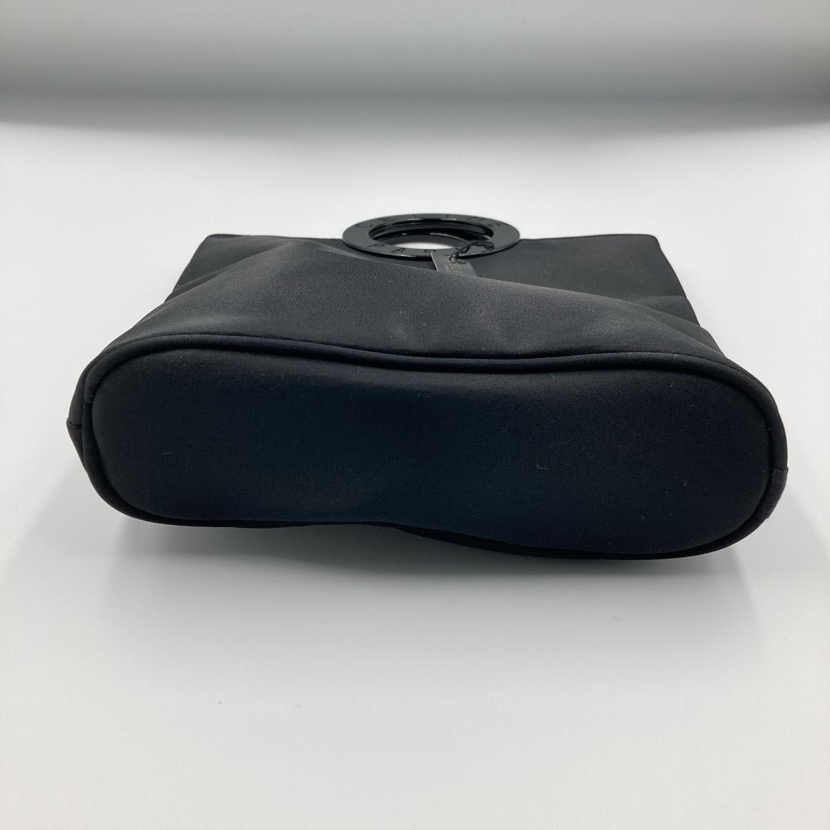 美品】CELINE セリーヌ ミニ ハンドバッグ サークルロゴ ナイロン 黒