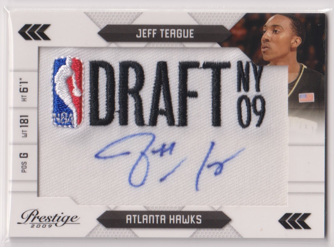 NBA JEFF TEAGUE AUTO 2009-10 PANINI Prestige DRAFT Class Logos Autograph BASKETBALL HAWKS /125 枚限定 ジェフ・ティーグ 直筆 サイン_画像1