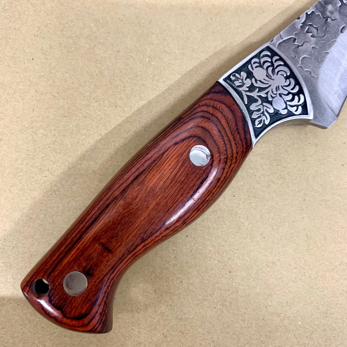 骨切り包丁 ステンレス鋼 木製ハンドル カバー付ナイフ キャンプ