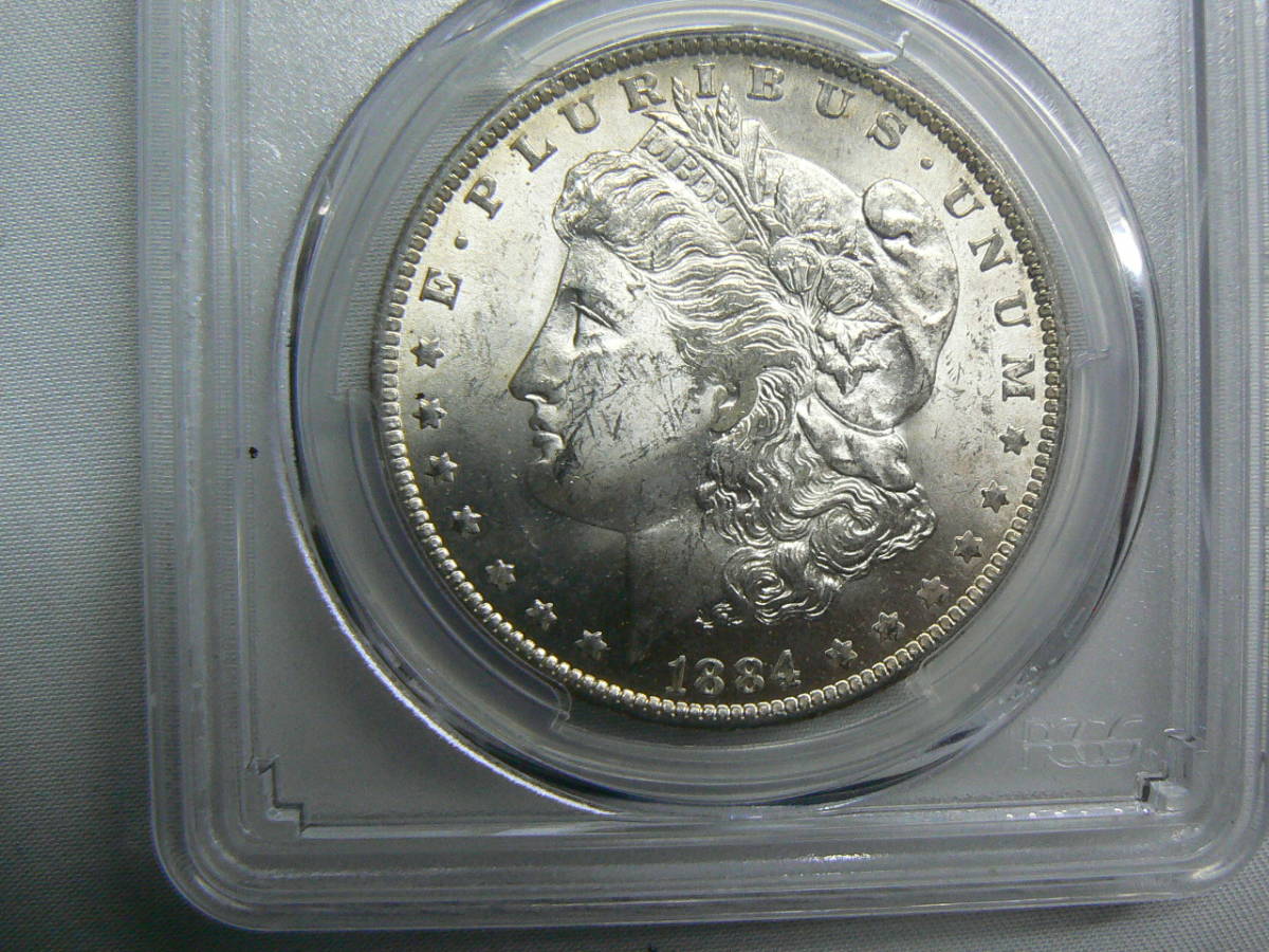 モルガンダラー鑑定品 PCGS MS 63 1ドル 1884年-O スラブ入ケース