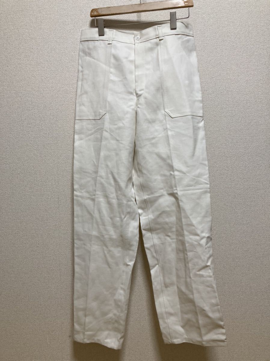 春夏新作 70's80's SANFOR 44 コットンツイル ホワイトパンツ デッド