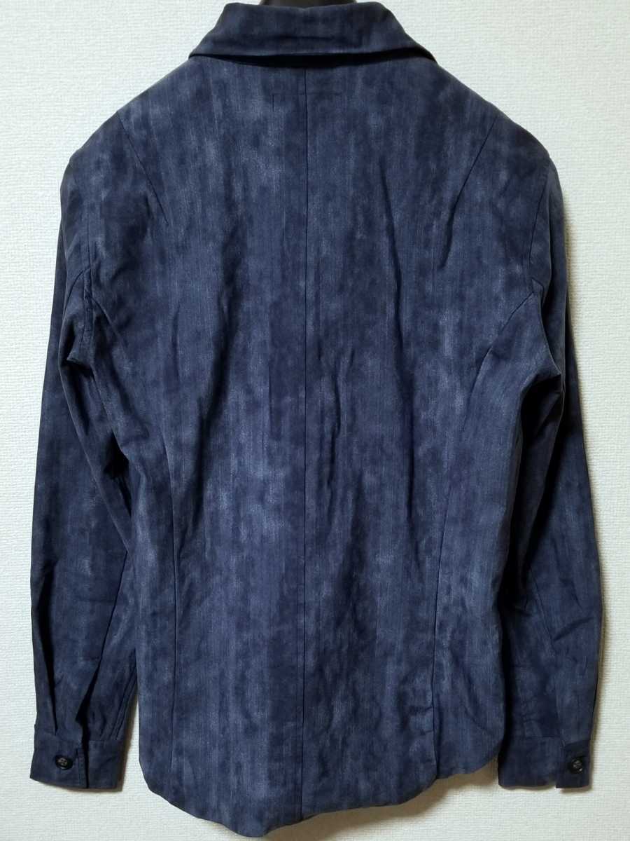*TORNADO MART Tornado Mart пятно обработка эластичность выдающийся Denim способ рубашка длинный рукав Msize. голубой *