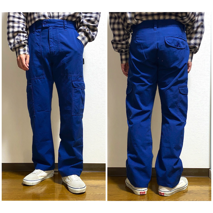 【2000円スタート】DEAD STOCK agnes b. アニエス・ベー カーゴパンツ ロイヤルブルー vintage 00s_画像1