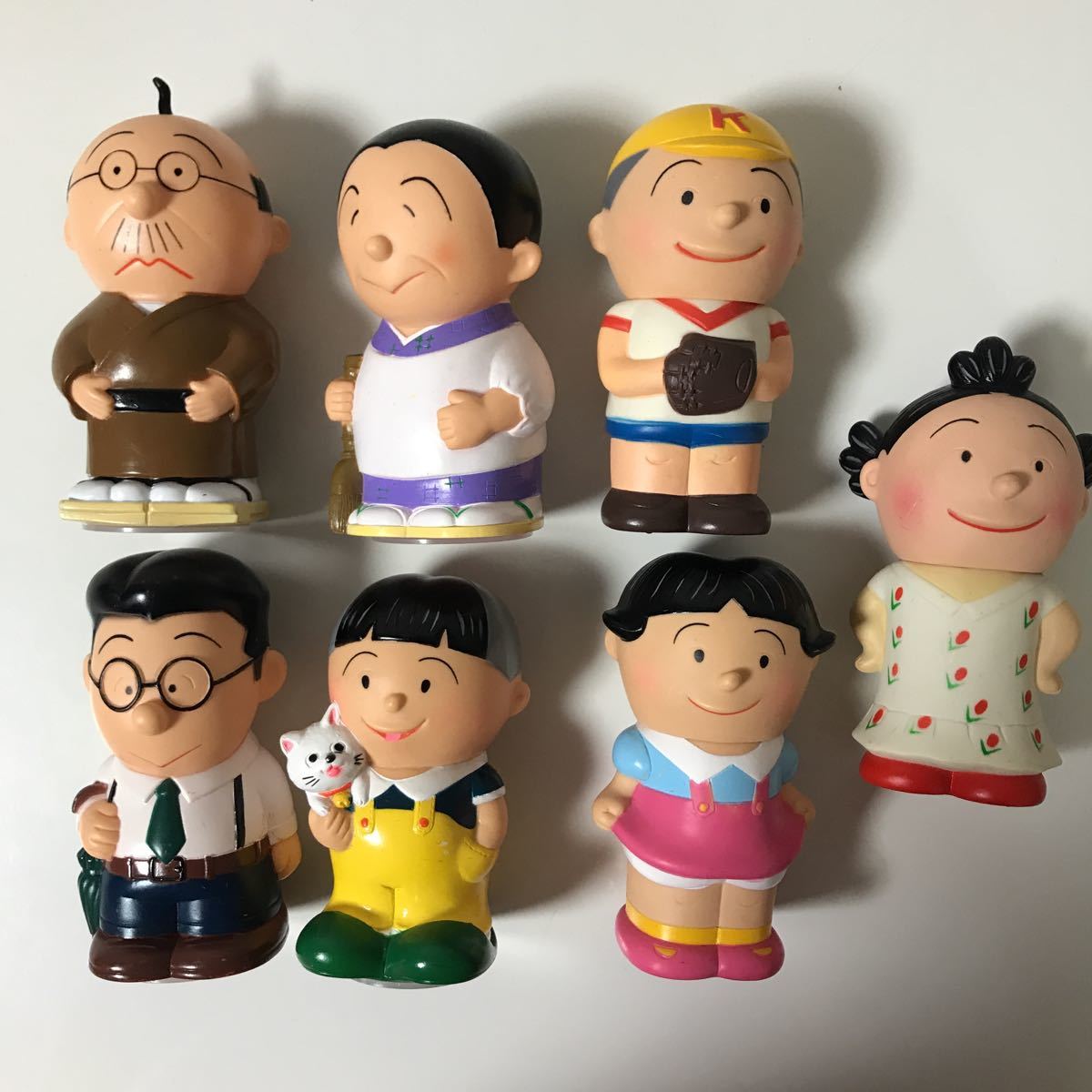 サザエさん 貯金箱 長谷川町子美術館 フィギュア ソフビ人形 7体セット