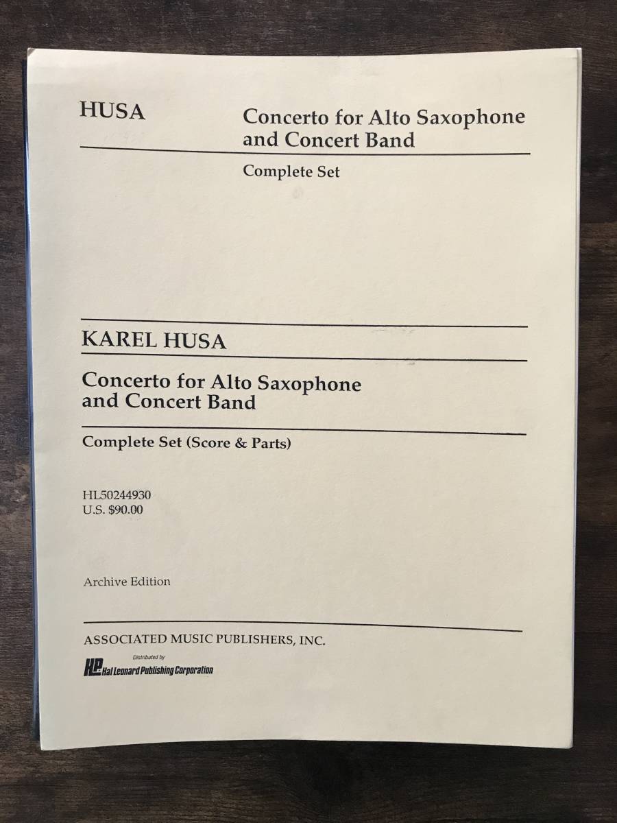 送料無料/吹奏楽楽譜/カレル・フサ：アルト・サクソフォンとコンサートバンドのための協奏曲/試聴可