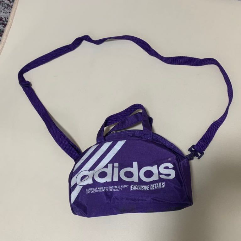 アディダス adidas ミニボストン ハンド バッグ 鞄 ロゴ プリント 紫　パープル メンズ レディース