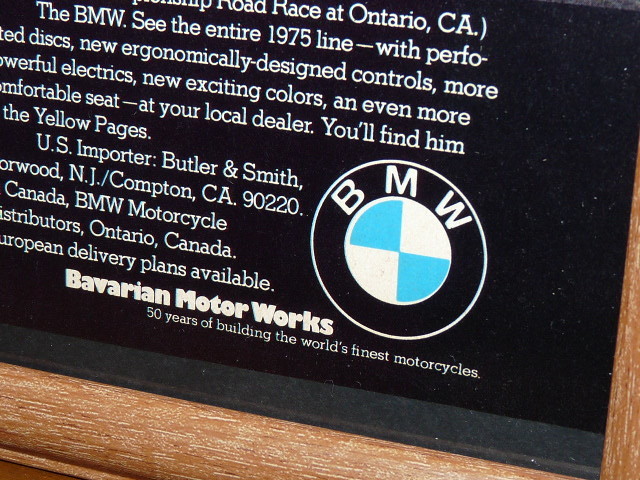 1975年 USA '70s 洋書雑誌広告 額装品 BMW R90S R90 ( A3size・雑誌見開きサイズ ) _画像5