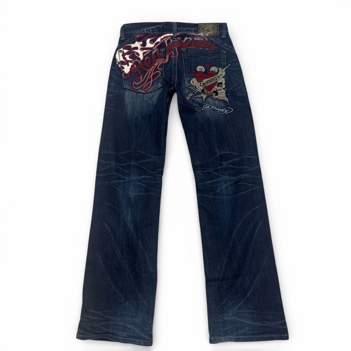 【レア】REDPEPPER × ed hardyコラボ　刺繍 スカル　ジーンズ レア】REDPEPPER × ed hardyコラボ 刺繍 スカル ジーンズ
