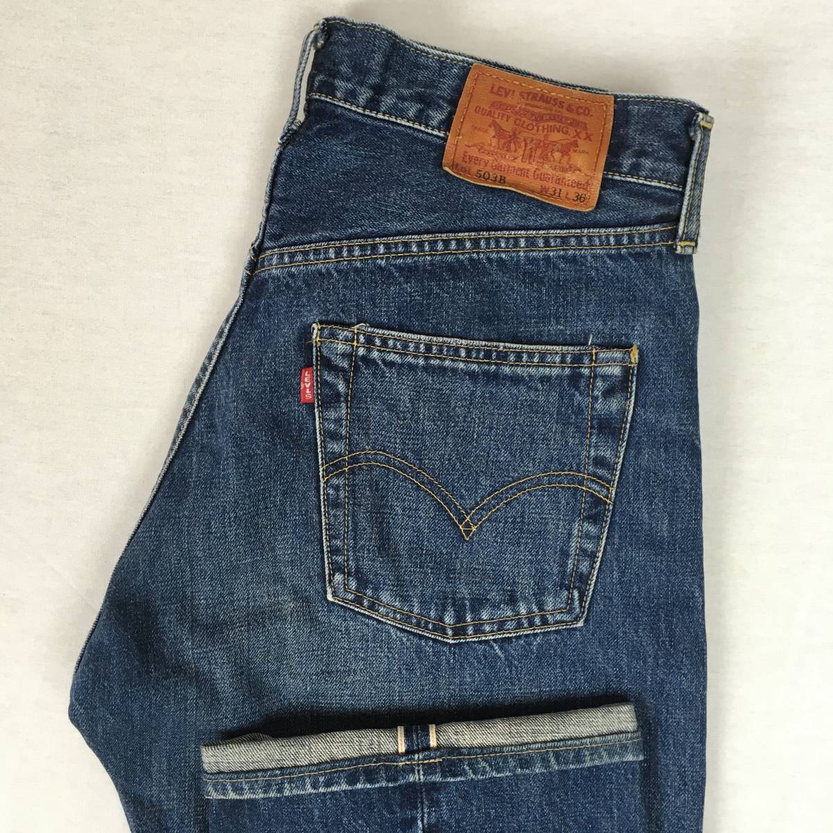 LEVI'S リーバイス 503B-XX BIG'E' 日本製 99年 デニム パンツ ジーンズ W31 L36 隠しリベット 赤耳 セルビッチ ボタンフライ 革パッチ_画像1