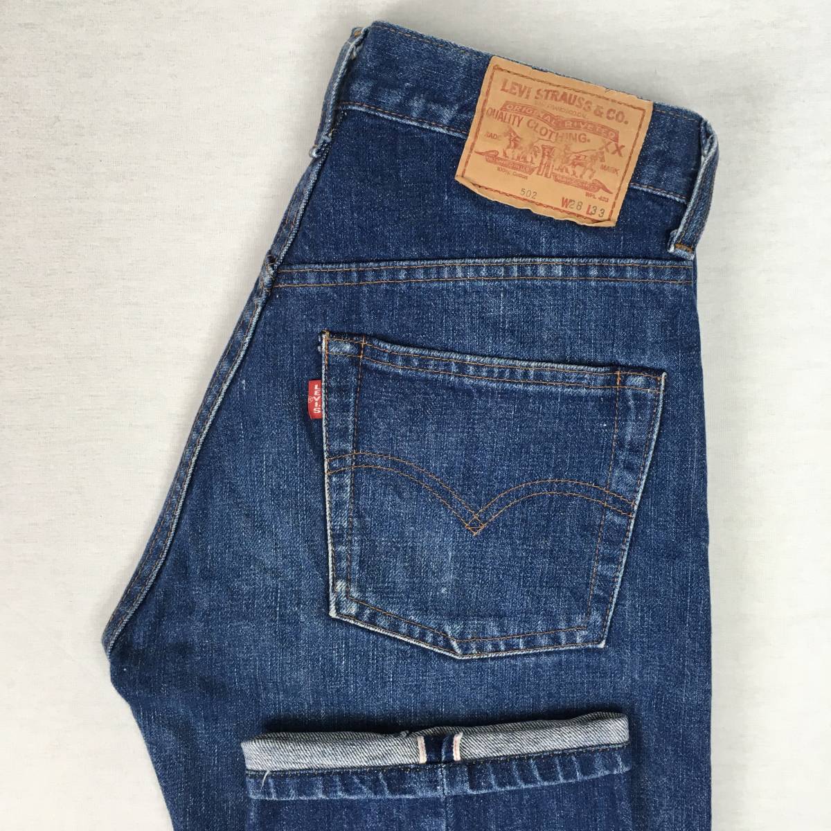 【80s】Levi's リーバイス 502 BIG'E' 日本製 86年 デニム パンツ ジーンズ W28 L33 ジップフライ セルビッチ 赤耳 隠しリベット_画像1