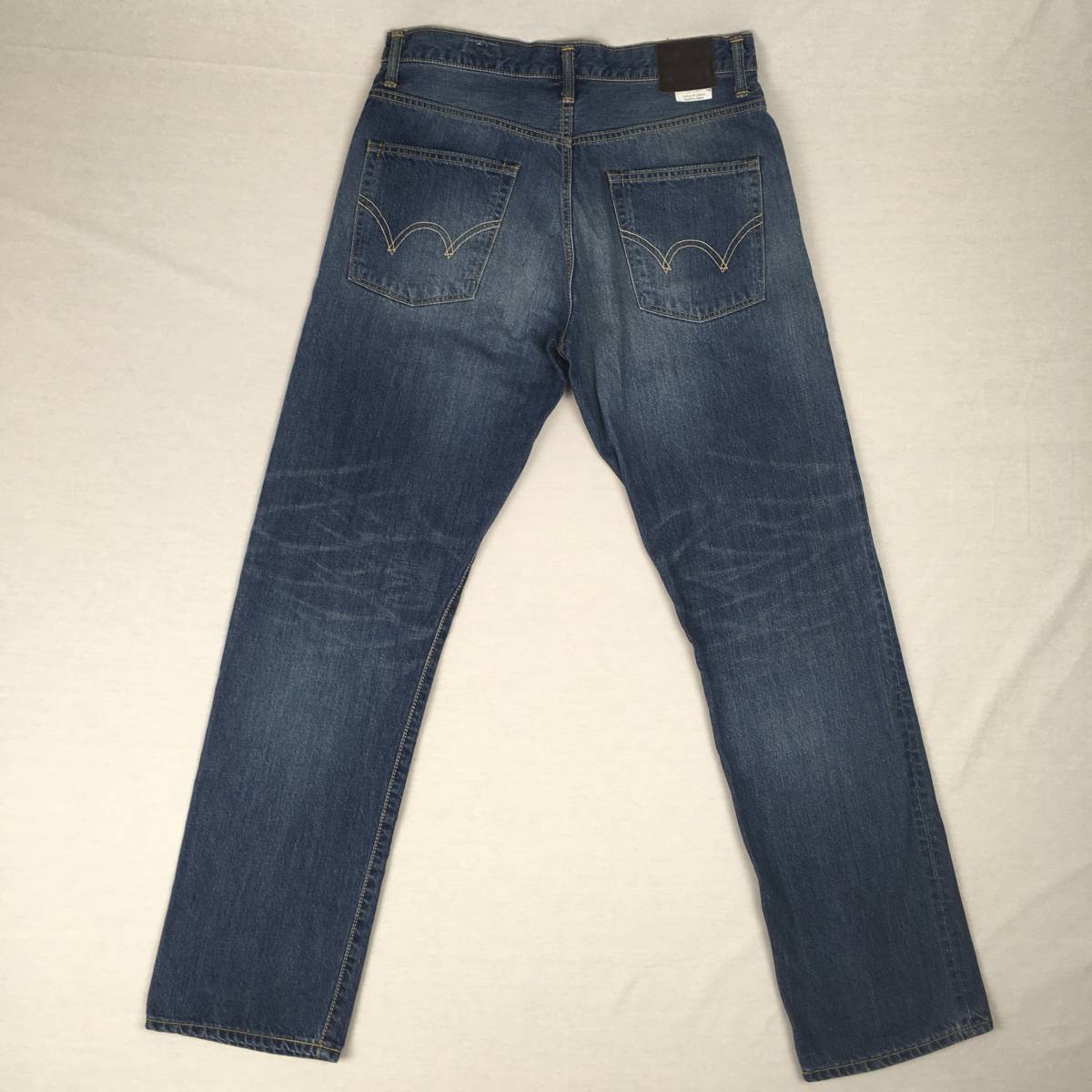 EDWIN Edwin ED05 сделано в Японии W31 широкий Denim брюки джинсы Zip fly б/у обработка кожа patch 